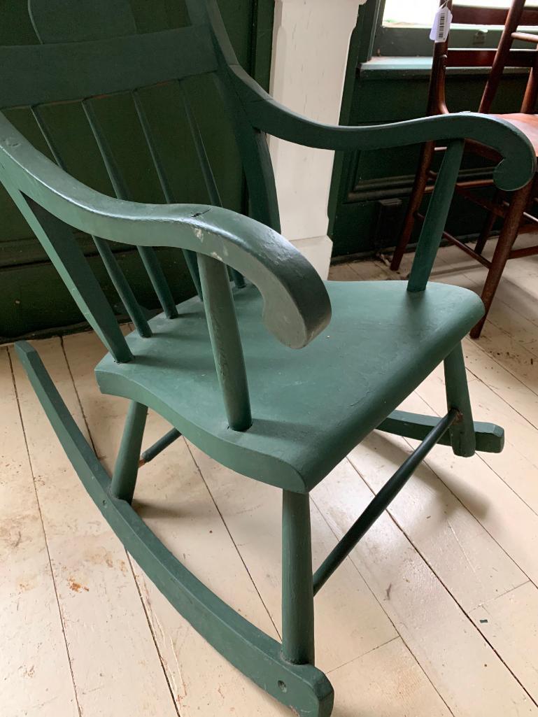 Painted Green, Antique Rocking Chair