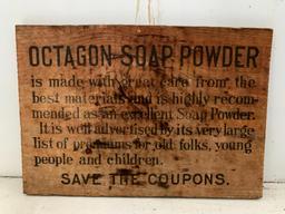 What Looks Like The End of a Octagon Soap Powder, Wood Crate