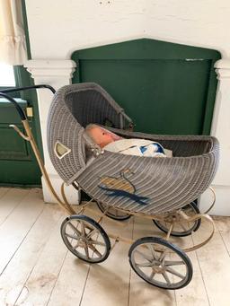 Antique, Wicker Baby Carriage