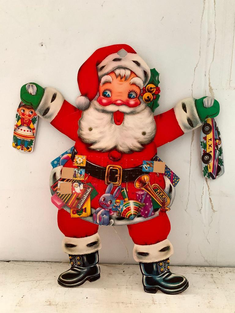 Vintage, Santa Claus Advent Calendar, 18" Tall