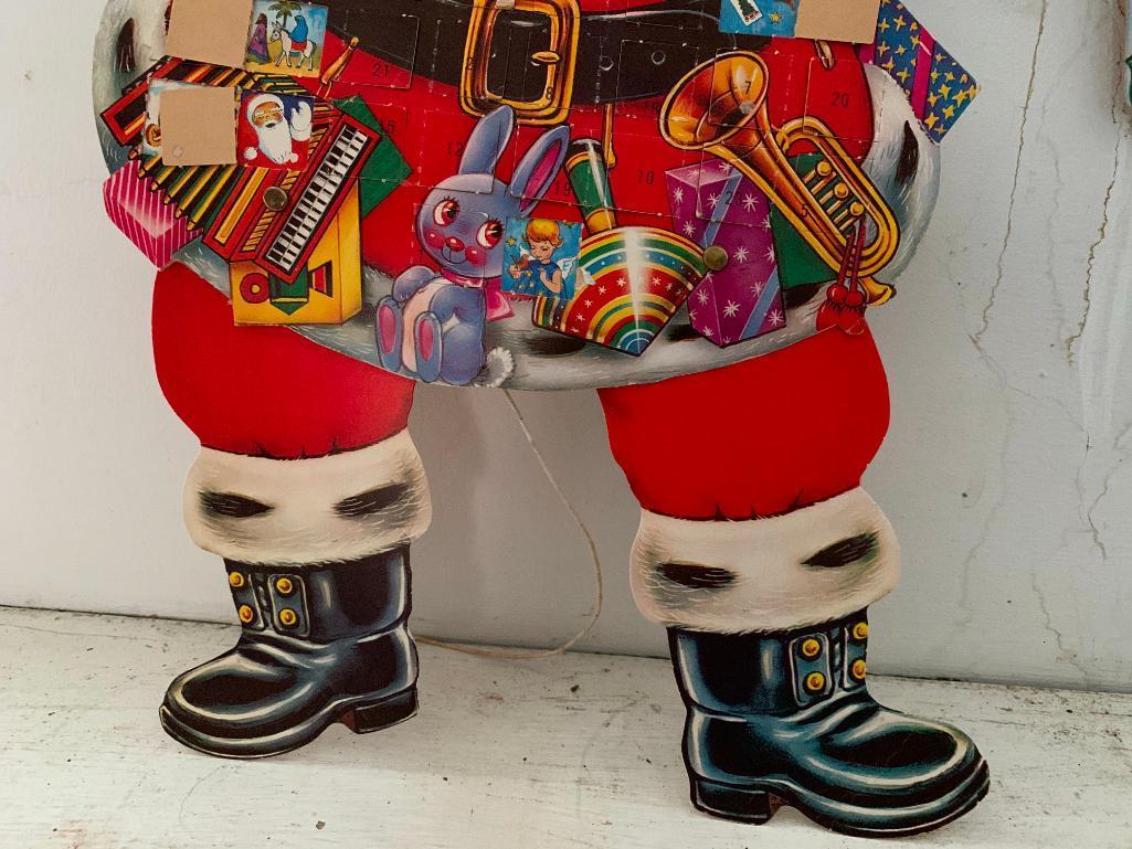 Vintage, Santa Claus Advent Calendar, 18" Tall