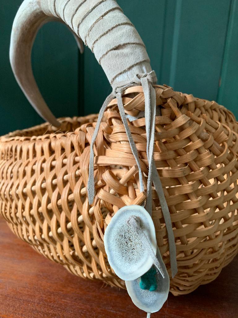 Horn Handled, Hand Made Basket by Lucy Garwood