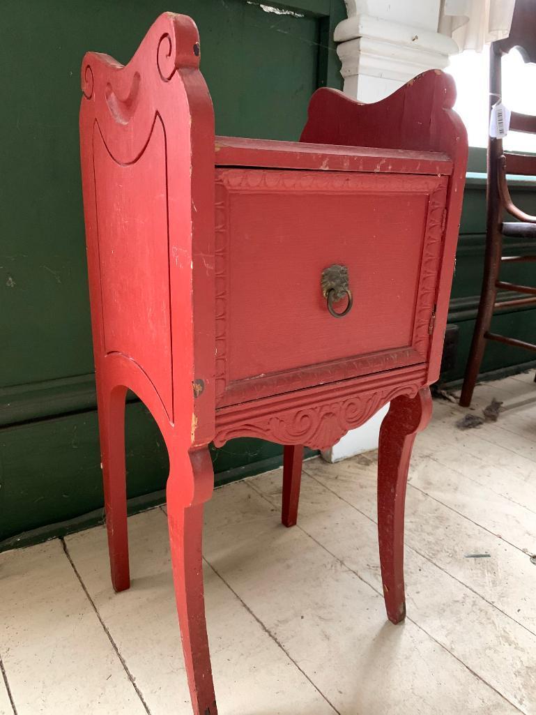 Small, Copper Lined and Wood Smoking Stand