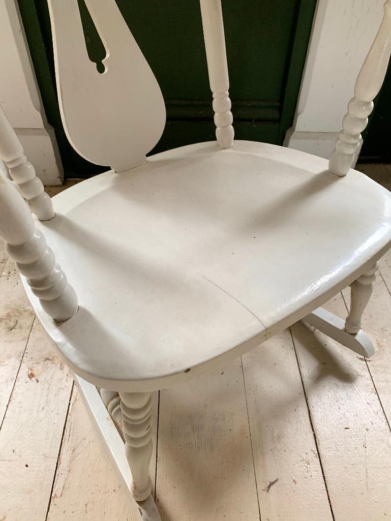 Painted White, Antique Rocking Chair