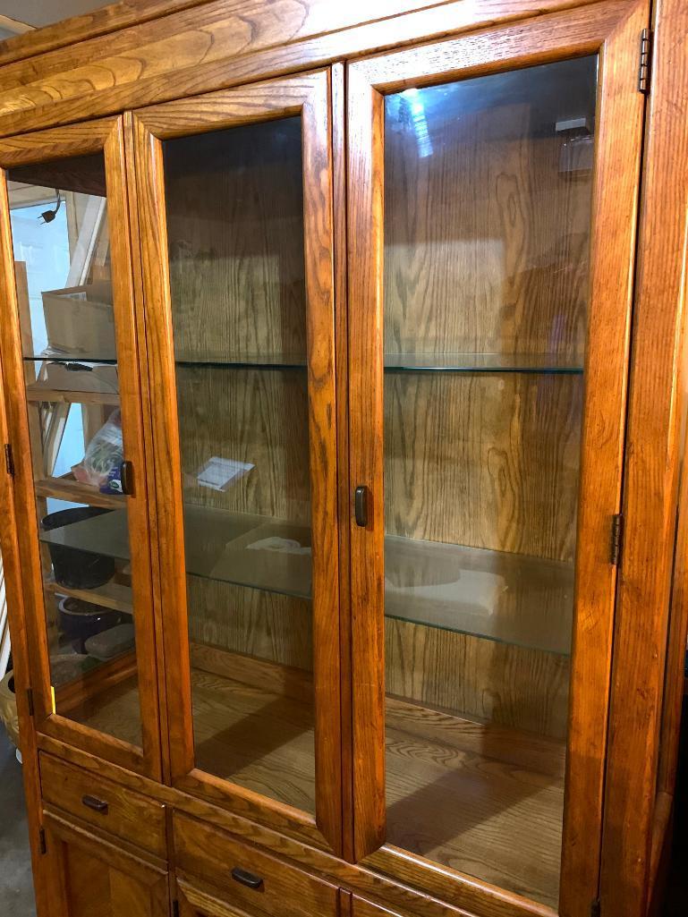 Stanley, Oak Finish China Cabinet