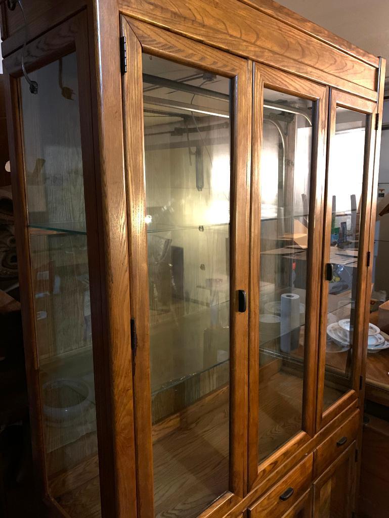 Stanley, Oak Finish China Cabinet