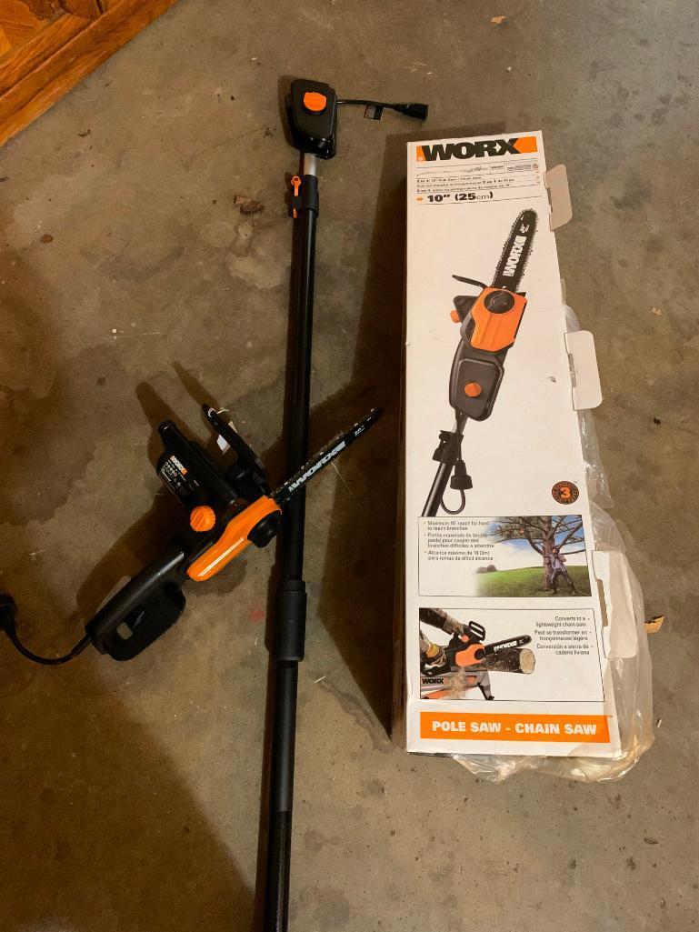 Works, 10" Electric Chain Saw, Pole Saw with Box