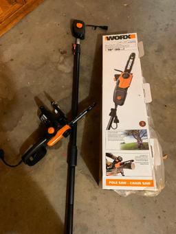 Works, 10" Electric Chain Saw, Pole Saw with Box