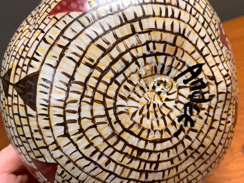 Washo Style, Gourd, Indian Basket Painted by Andrea Parrott