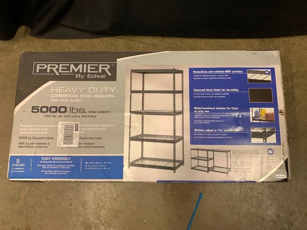 Premier by Edsal, Heavy Duty Commercial Shelf. Holds up to 5000 Lb