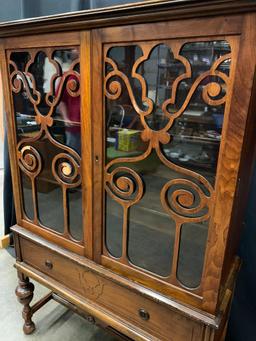 Antique China Cabinet 5' Tall x 40" Wide x 16" Deep