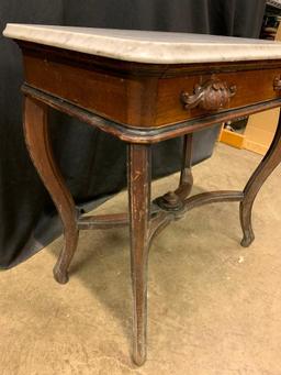 Antique, Marble Top, Ladies Desk With Victorian Accents