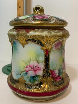 Beautifully Detailed Biscuit Jar with Lid. This Item is 7.5" Tall