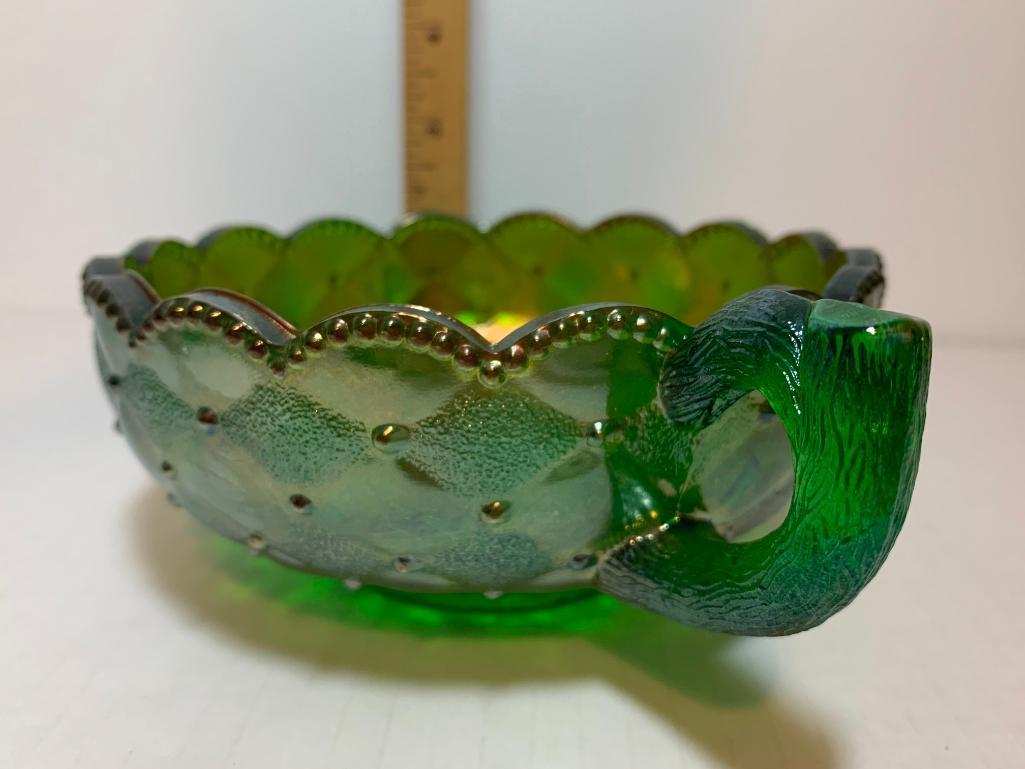 Green Decorative Glass Bowl/Candy Dish 5.5" Diameter