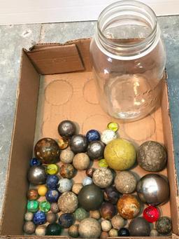 Group of Vintage Marbles and More as Pictured