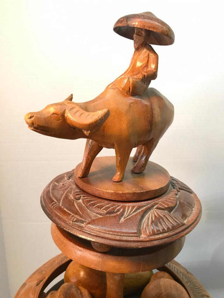 Large, Wood, 4 Tiered Fruit Bowl as Pictured