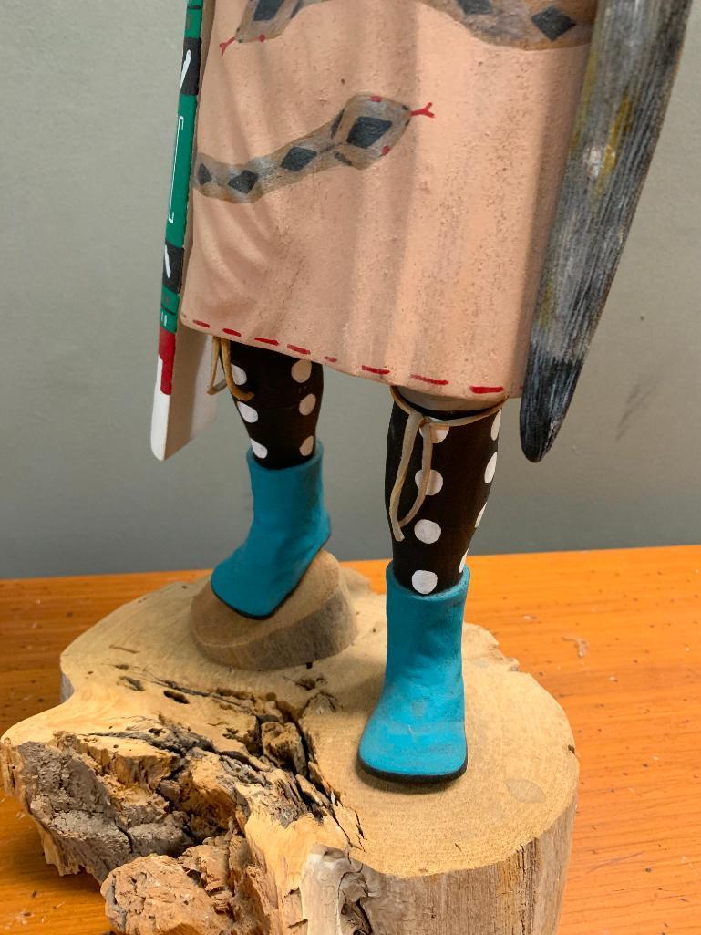 Grey Wolf Kachina by Bob White Eagle, 26" Tall