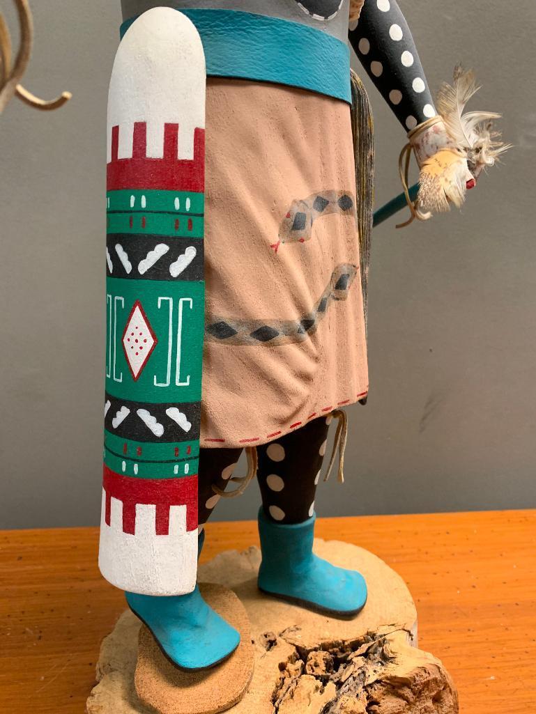 Grey Wolf Kachina by Bob White Eagle, 26" Tall