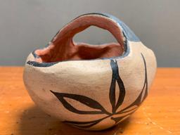 Small, Southwest Style Pottery Basket with No Marks