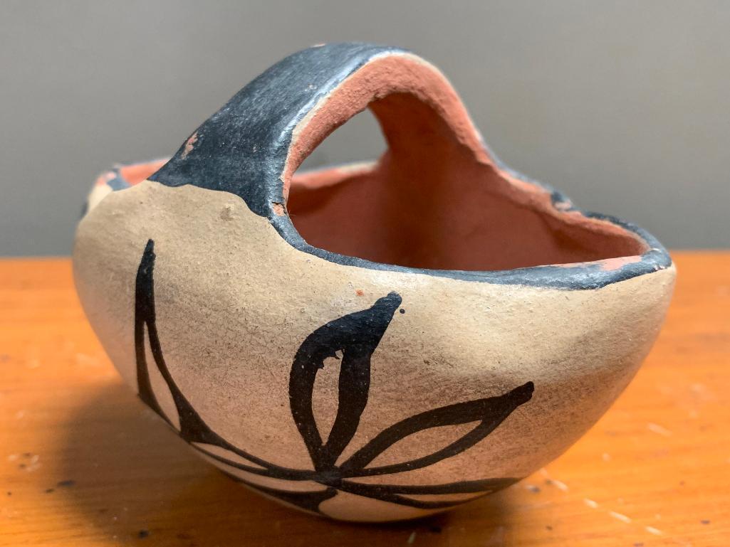Small, Southwest Style Pottery Basket with No Marks