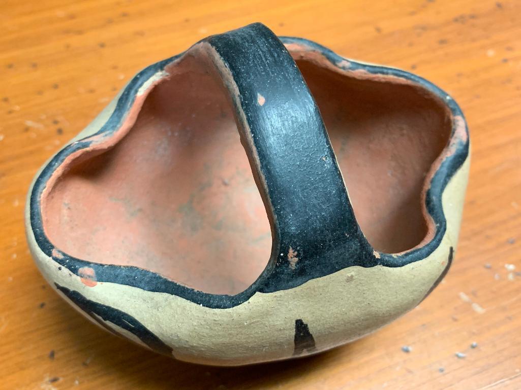 Small, Southwest Style Pottery Basket with No Marks
