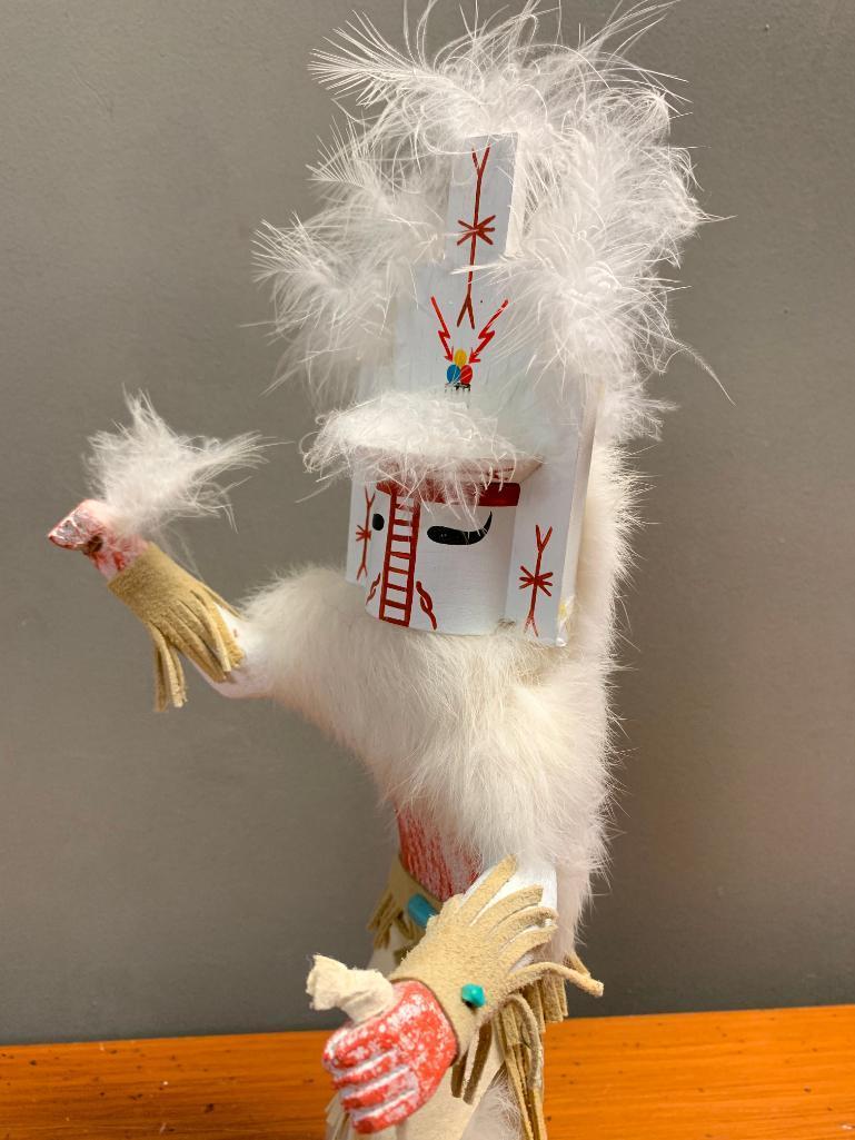 White Cloud Kachina by Wanda Yazzie, Signed and 15" Tall