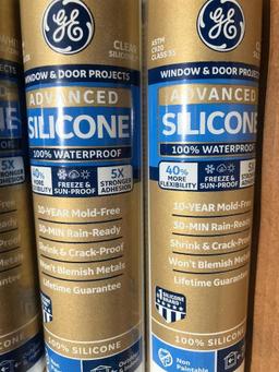 6 Piece Lot of GE Door/Window Silicone. These Items are Unused - As Pictured