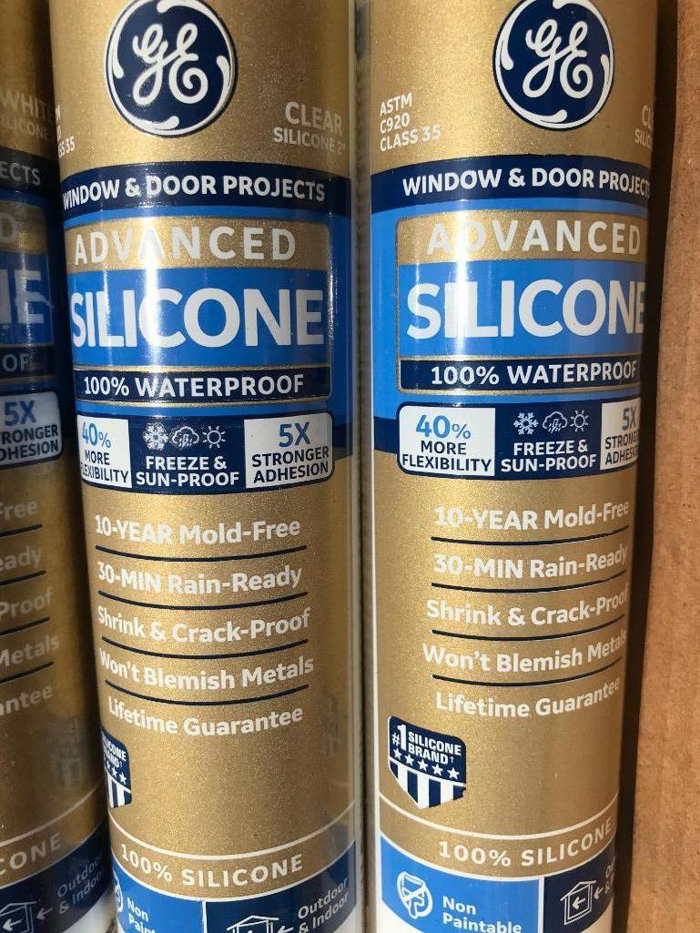 6 Piece Lot of GE Door/Window Silicone. These Items are Unused - As Pictured