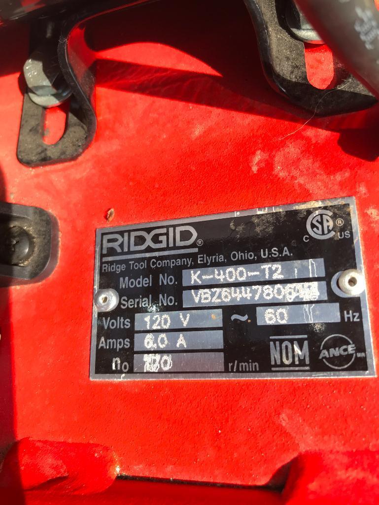 Ridgid #K-400-T2 Power Drain Cleaner. This Item has Seen Little Use and is in Working Condition