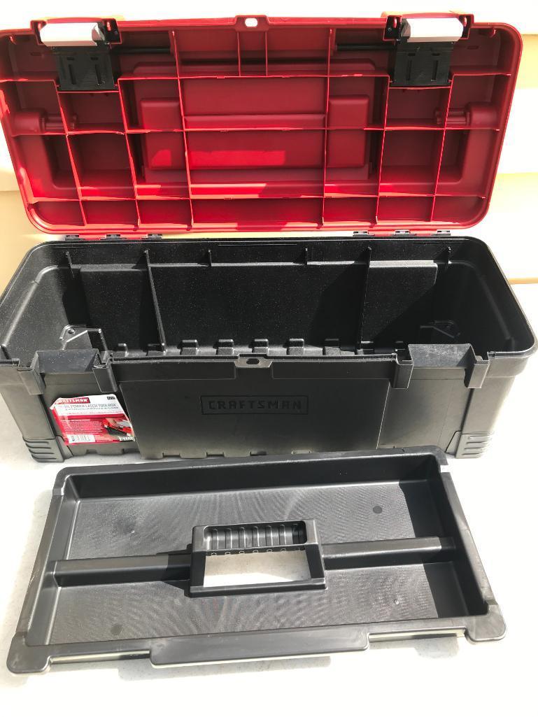 Craftsman 26" Power Latch Box. This Item is 26" Wide x 11.3" Deep X 10.4" Tall - As Pictured