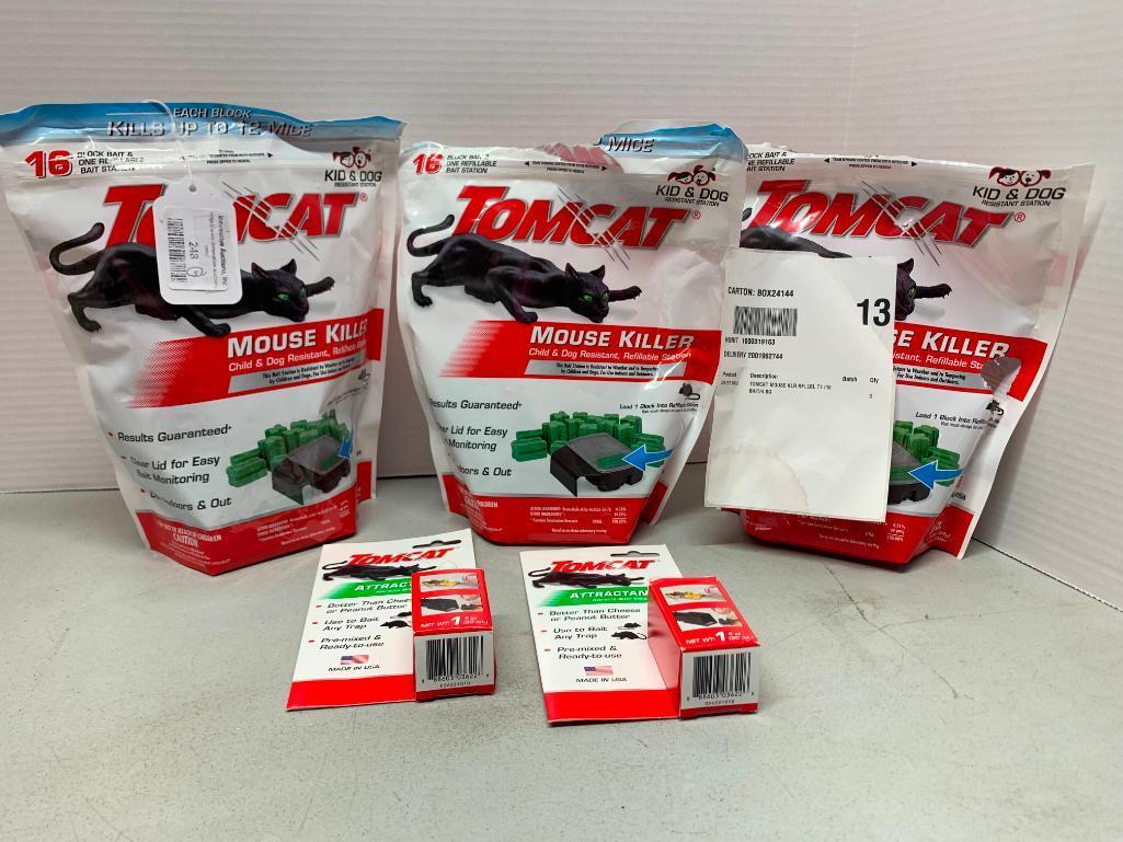 Lot of TomCat Mouse Killer Products that are Child and Dog Resistant - As Pictured