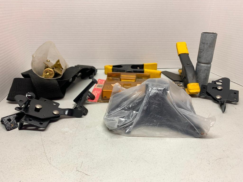 Misc. Lot of Hardware for Door, Strap and Work Clamps - As Pictured
