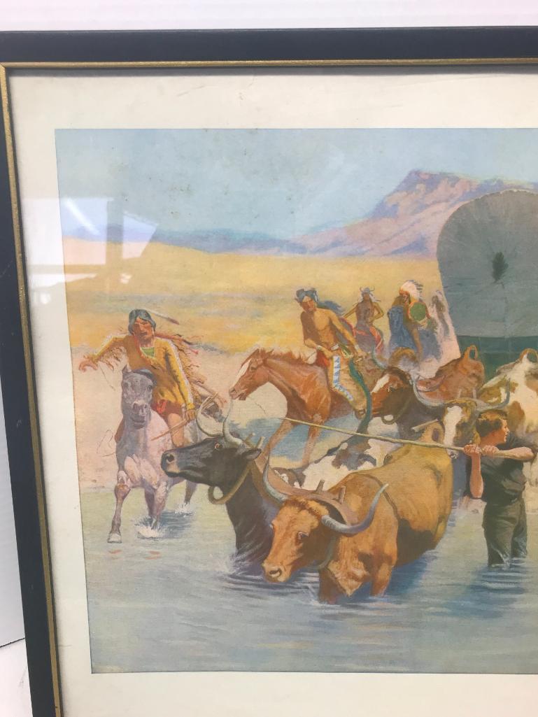 21" x 17" Native American Framed Print by Frederic Remington - As Pictured