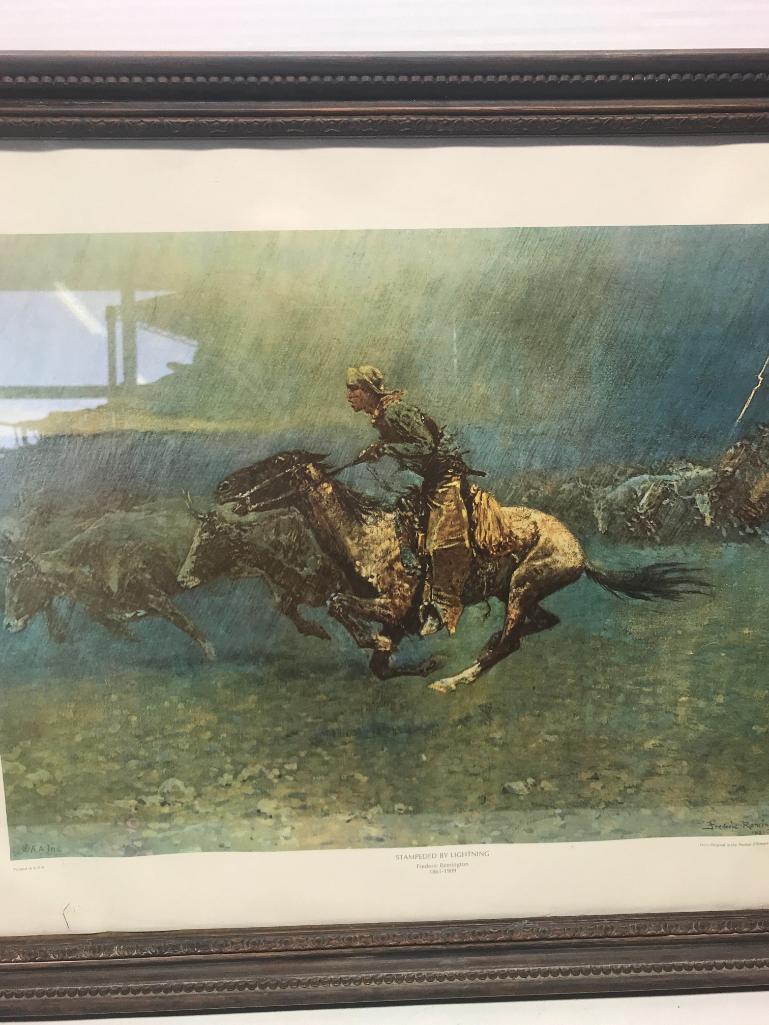 26.5" x 20.5" Native American Framed Print by Frederic Remington. - As Pictured