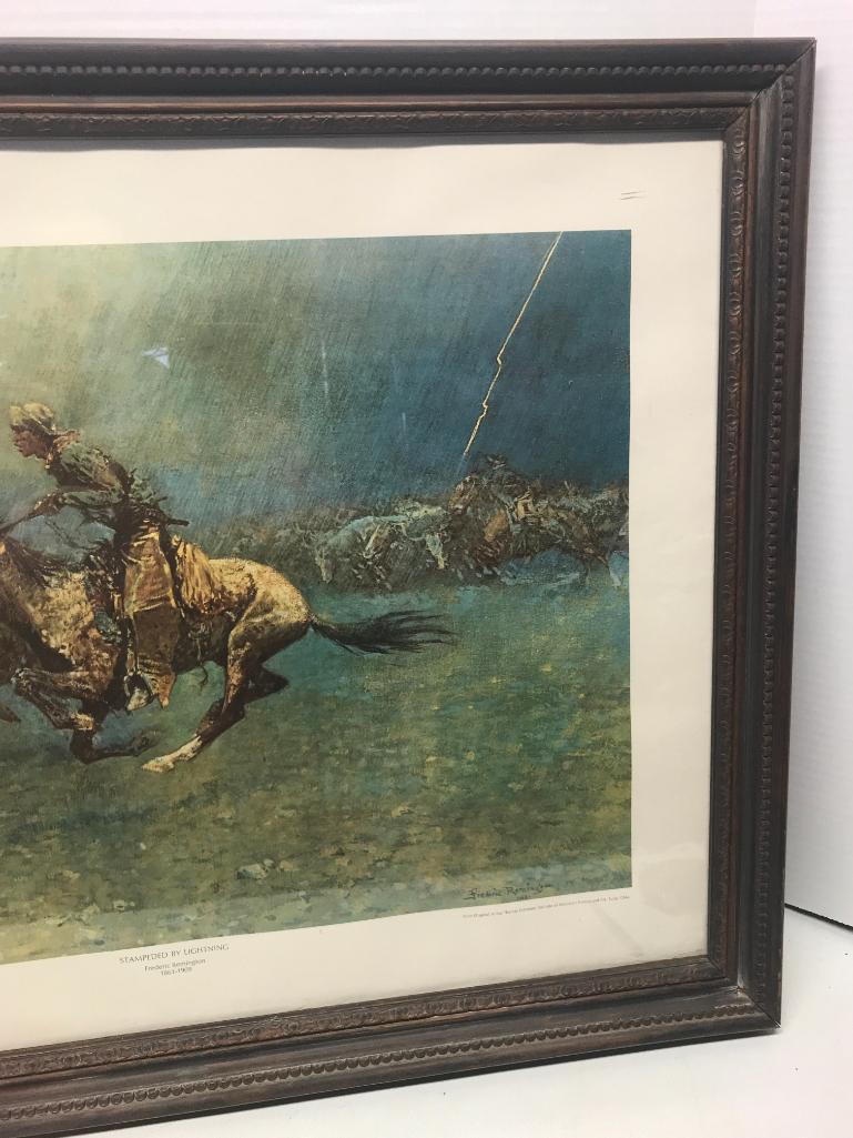 26.5" x 20.5" Native American Framed Print by Frederic Remington. - As Pictured