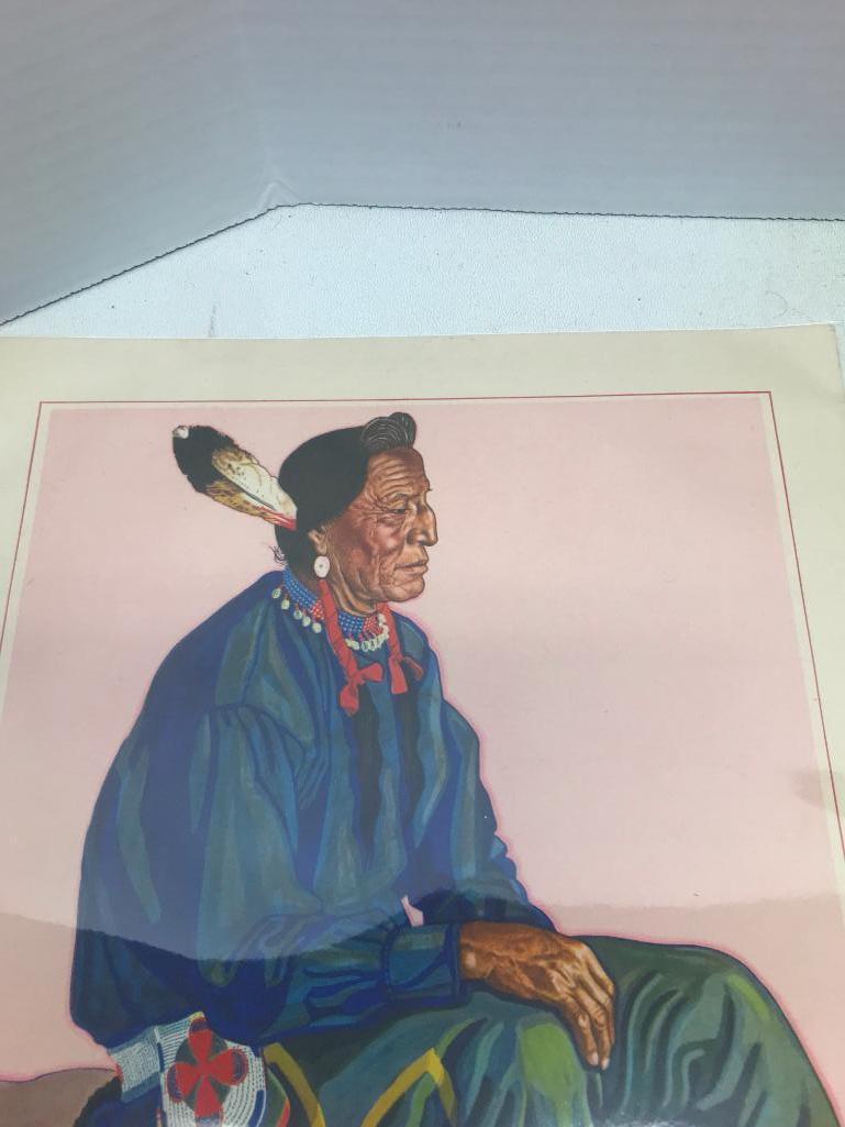 3 Piece Lot of Native American Prints. These Items are 9" x 12" in Size - As Pictured