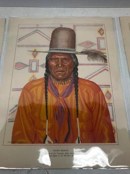 3 Piece Lot of Native American Prints. These Items are 9" x 12" in Size - As Pictured