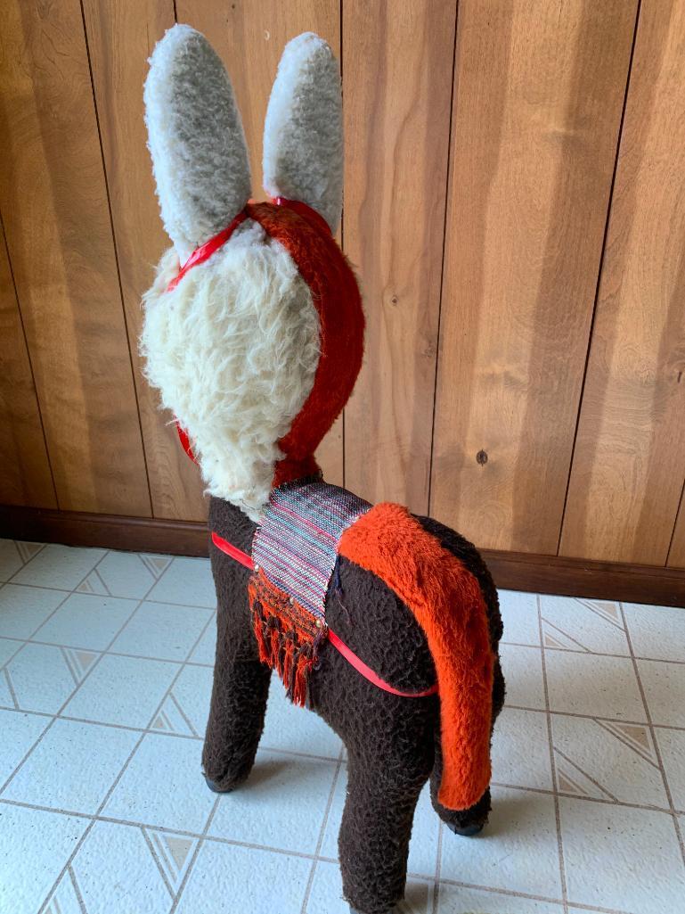 Very Cute Large Stuffed Llama from Mexico. Stands 91" Tall. - As Pictured