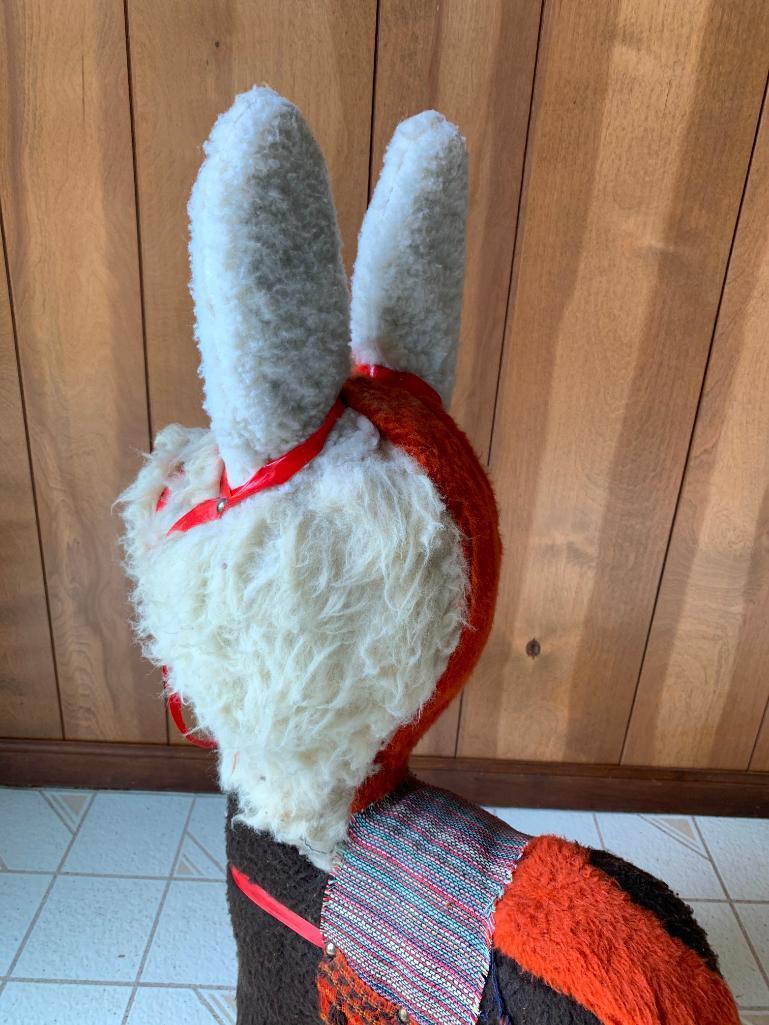 Very Cute Large Stuffed Llama from Mexico. Stands 91" Tall. - As Pictured