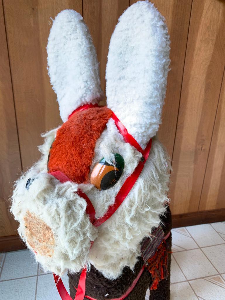 Very Cute Large Stuffed Llama from Mexico. Stands 91" Tall. - As Pictured