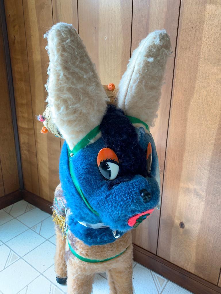 Very Cute Large Stuffed Llama from Mexico. Stands 91" Tall. - As Pictured