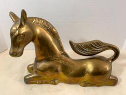 Brass Horse Statue. This is 12.5" Long x 9.5" Tall - As Pictured