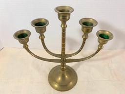 Brass Candelabra. This Item is Approx 10" Tall and Needs Some Cleaning- As Pictured