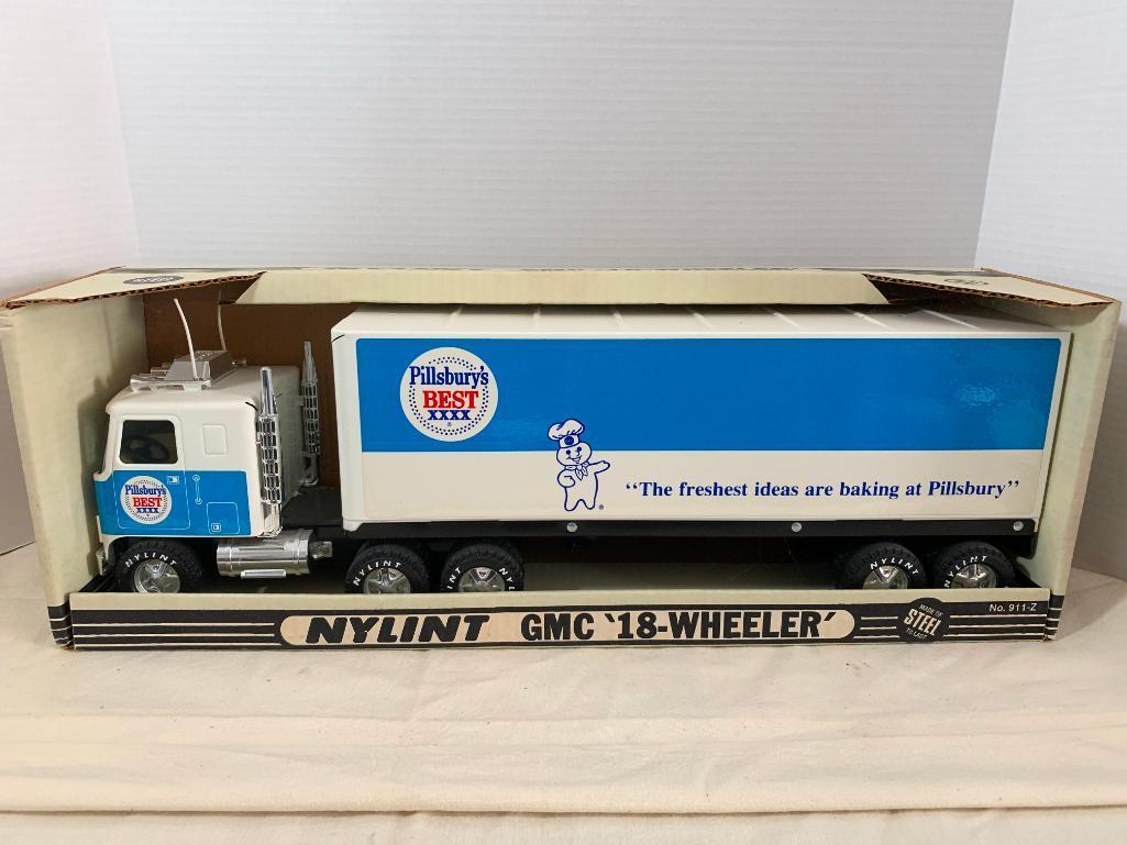 Nylint Steel GMC Pillsbury Doughboy 18 Wheeler Toy Truck New in Box. This is 19" Long - As Pictured