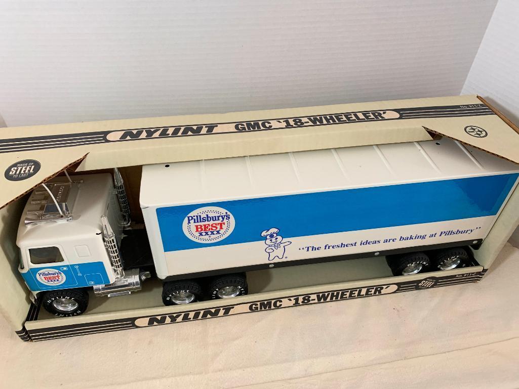 Nylint Steel GMC Pillsbury Doughboy 18 Wheeler Toy Truck New in Box. This is 19" Long - As Pictured