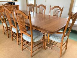 Dining Room Table w/Leaf and 8 Covered Chairs. This is a really nice table - As Pictured