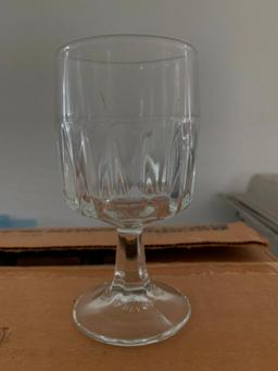 Box of 3 Dozen Wine Glasses. Hold 6.5 oz. Appear to be New in Box - As Pictured