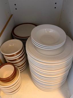 Lower Cabinet Full of Misc Dishes - As Pictured
