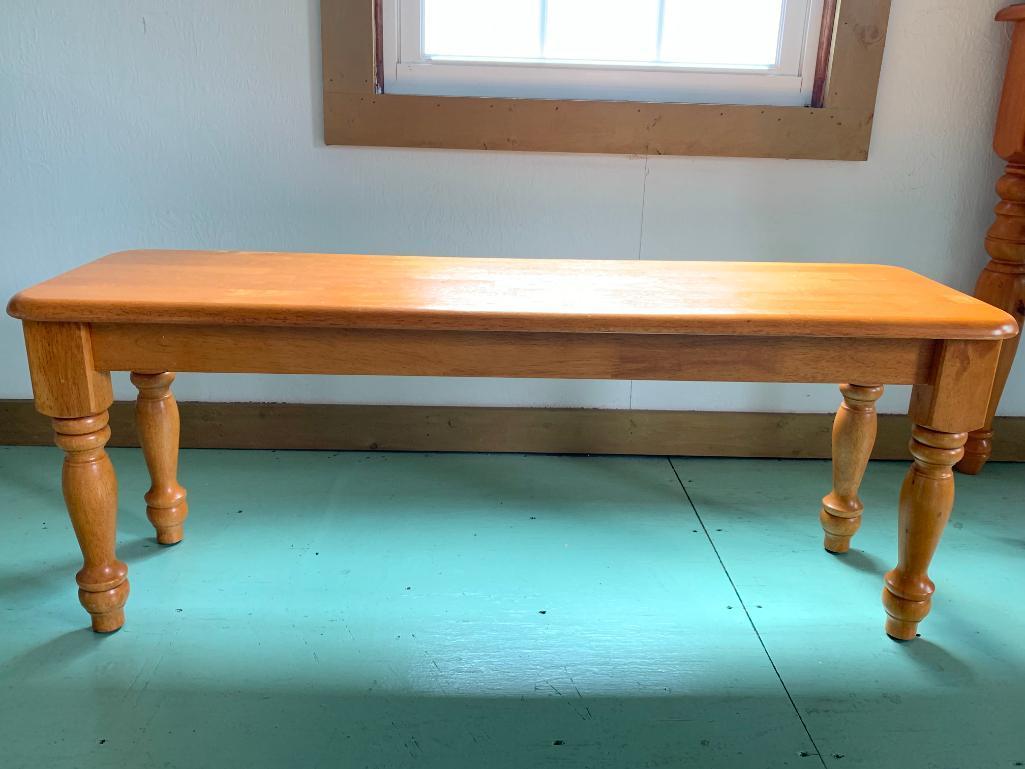 Solid Wood Bench. This is 18" Tall x 46" Long x 14" Deep - As Pictured