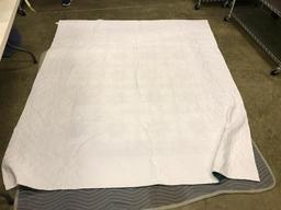 Large, Appears Handmade Quilt, Some Yellowing and Stains, 91" x 76", Buying it as you see it